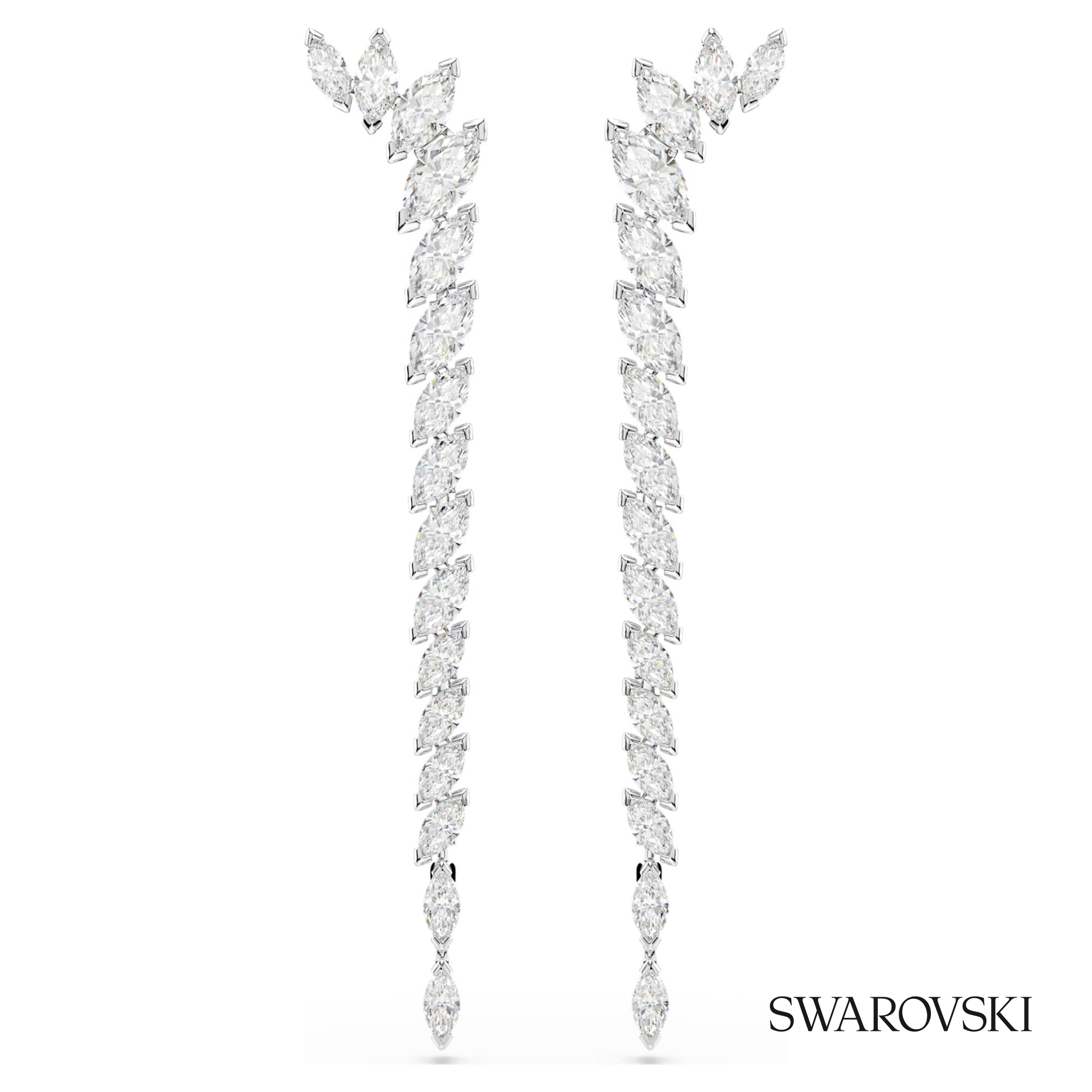 Swarovski Mesmera earrings, Marquise cut, White, Rhodium – item 5748006 image 5