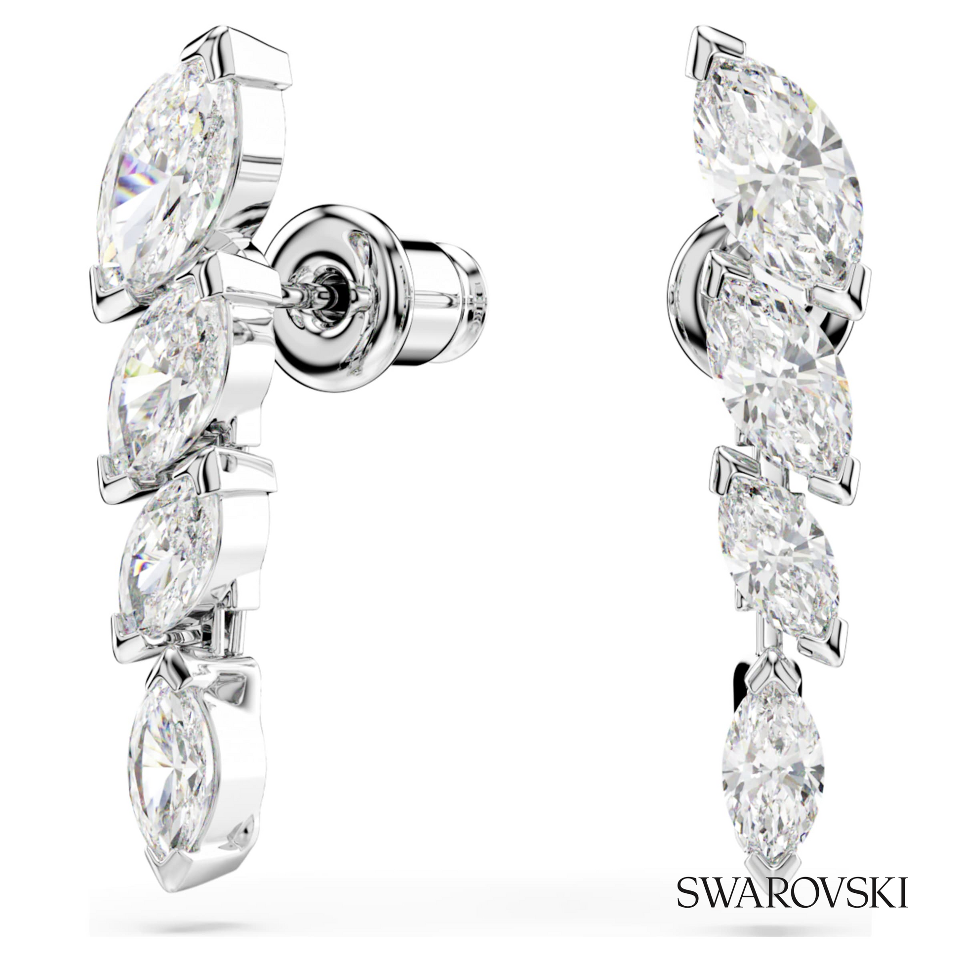 Swarovski Mesmera earrings, Marquise cut, White, Rhodium – item 5748007 image 5