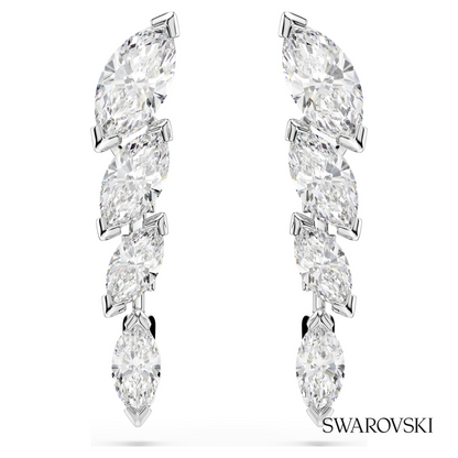 Swarovski Mesmera earrings, Marquise cut, White, Rhodium – item 5748007