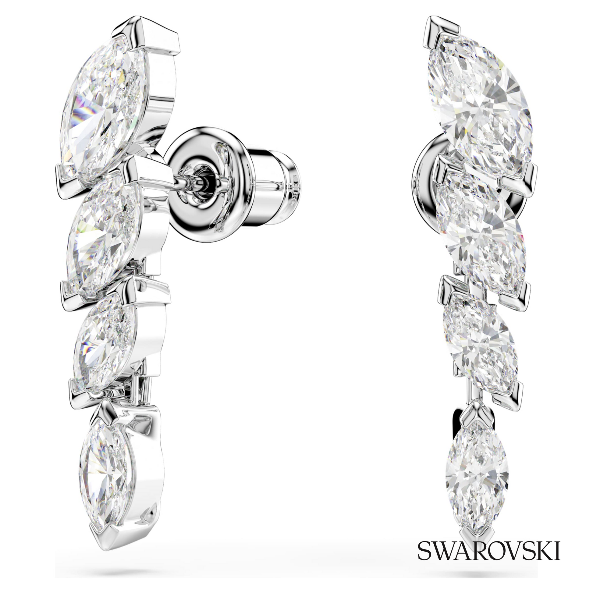 Swarovski Mesmera earrings, Marquise cut, White, Rhodium – item 5748007 image 2