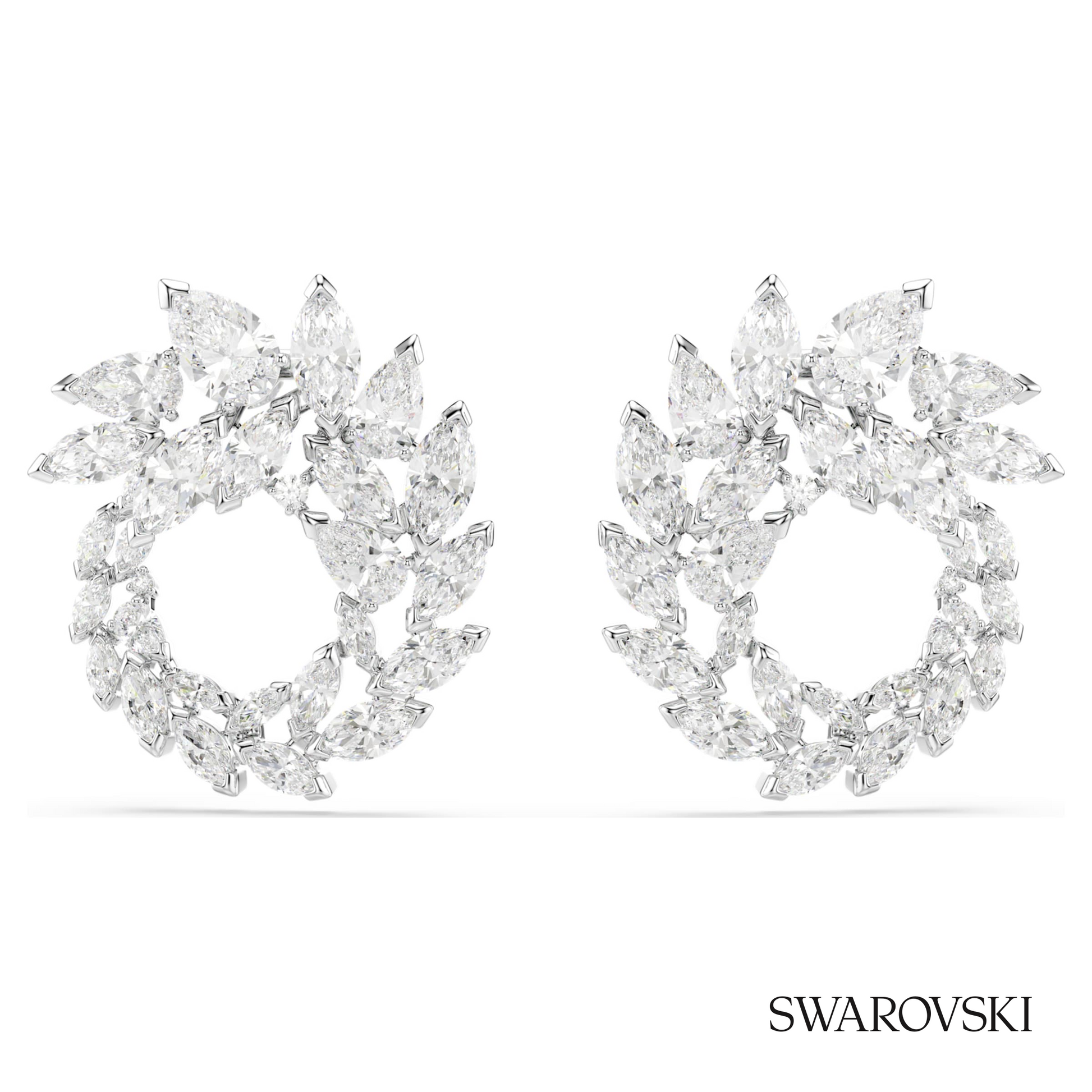 Swarovski Mesmera hoop earrings, Marquise cut, White – item 5748008