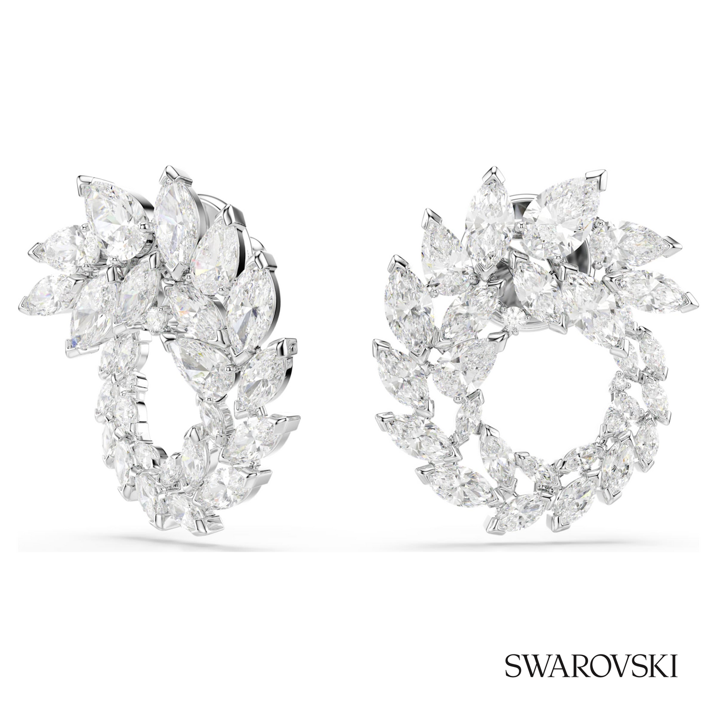 Swarovski Mesmera hoop earrings, Marquise cut, White – item 5748008 image 2