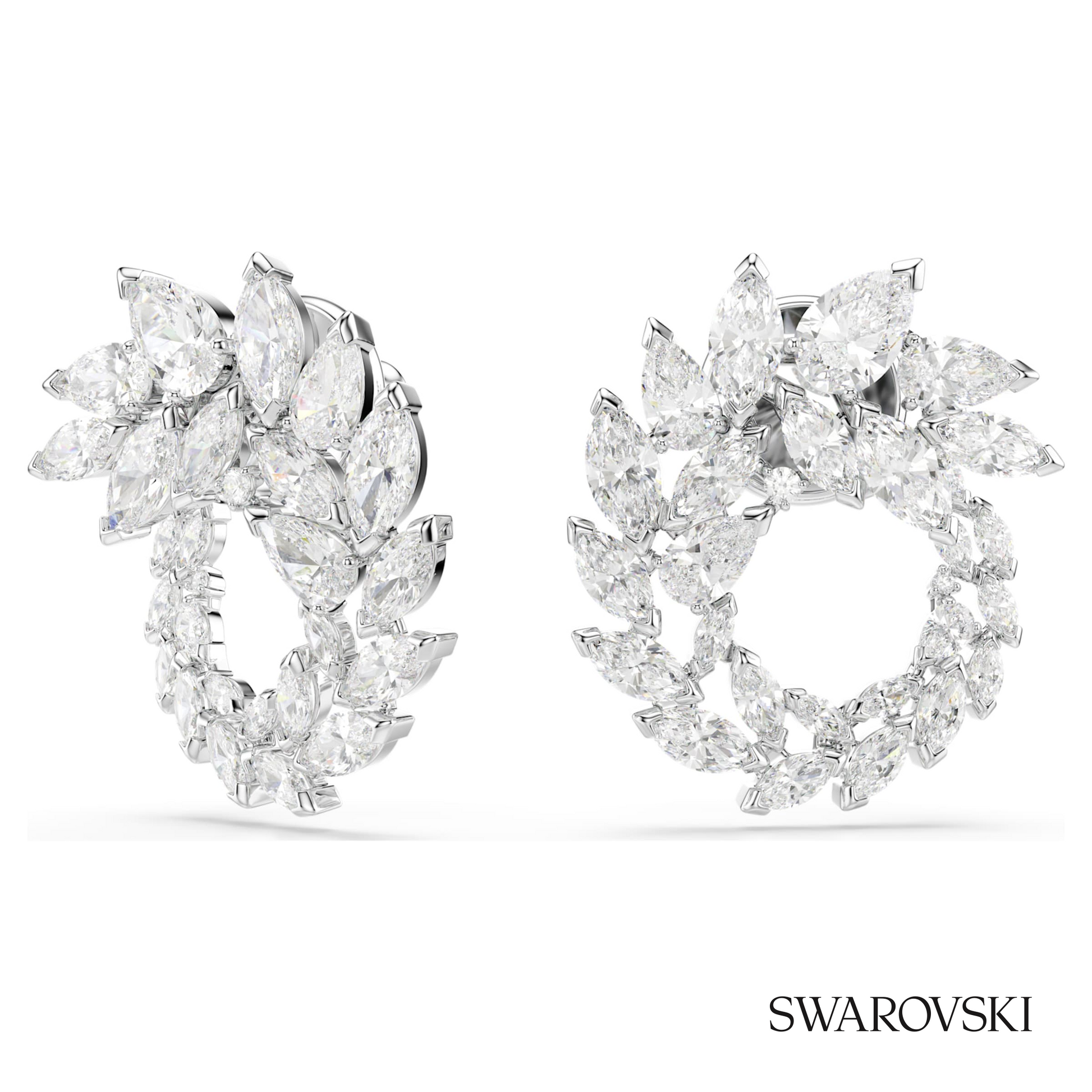 Swarovski Mesmera hoop earrings, Marquise cut, White – item 5748008 image 2