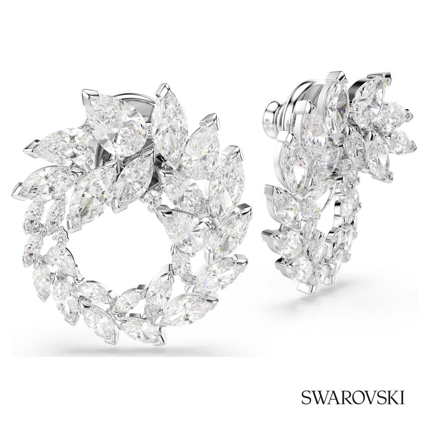 Swarovski Mesmera hoop earrings, Marquise cut, White – item 5748008 image 3