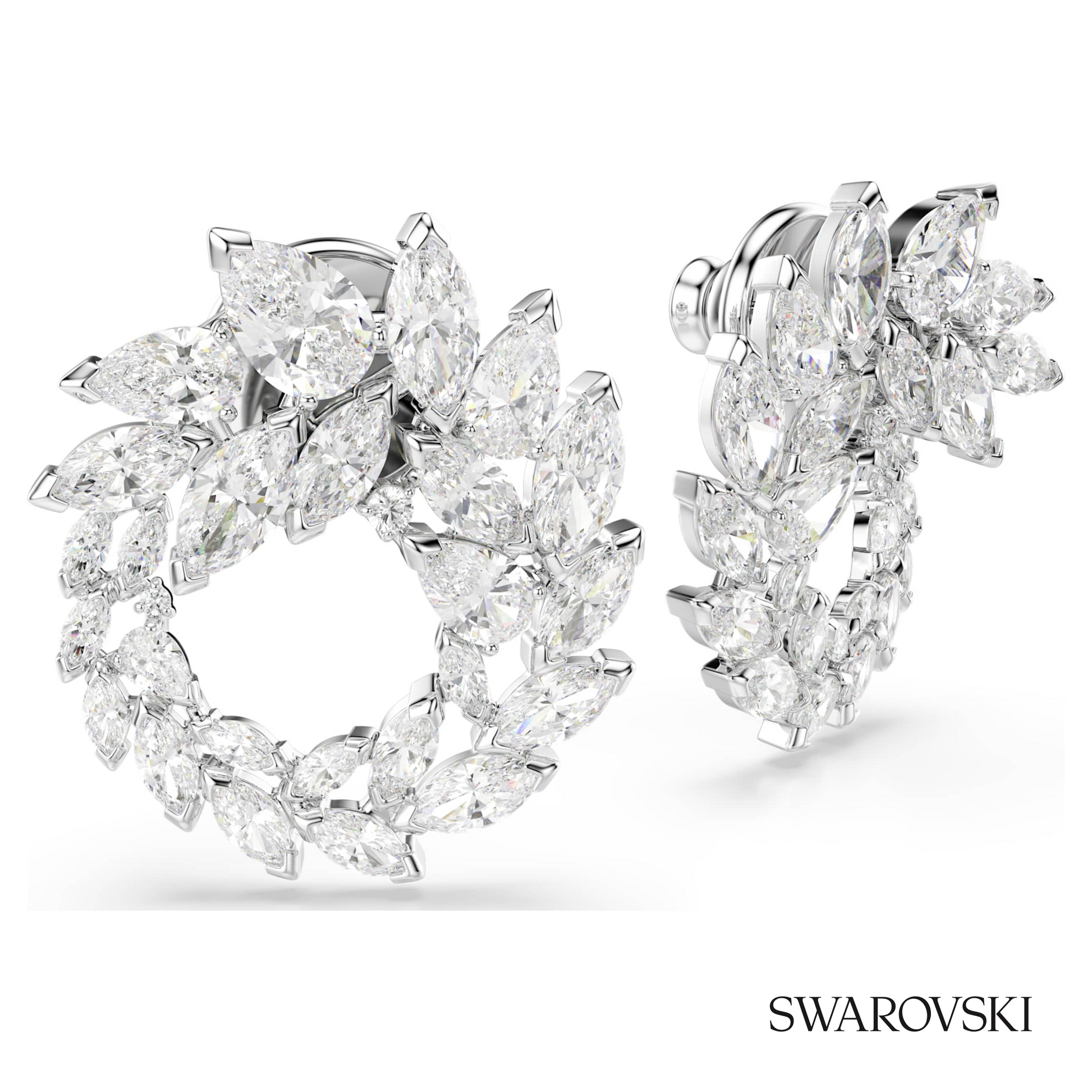 Swarovski Mesmera hoop earrings, Marquise cut, White – item 5748008 image 3