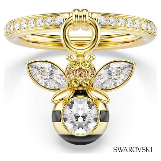Idyllia motif ring, Mixed cuts, Bee, Multicolored, 18K gold finish – item 5748152