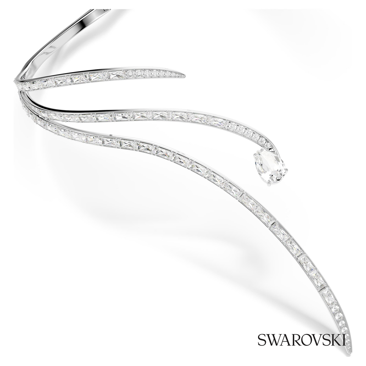 Vienna necklace, Mixed cuts, White, Rhodium plated – item 5749067 – view 2