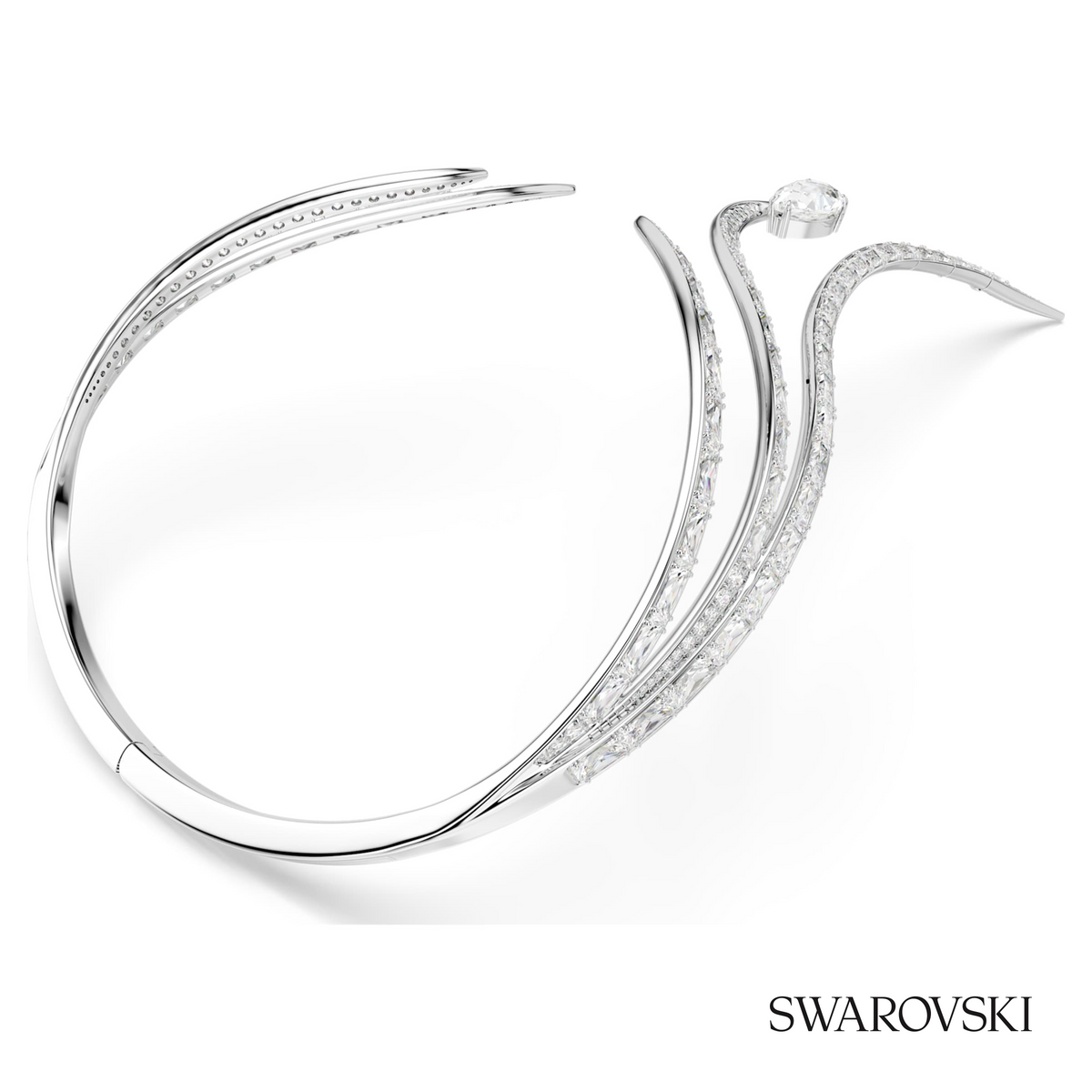Vienna necklace, Mixed cuts, White, Rhodium plated – item 5749067 – view 4