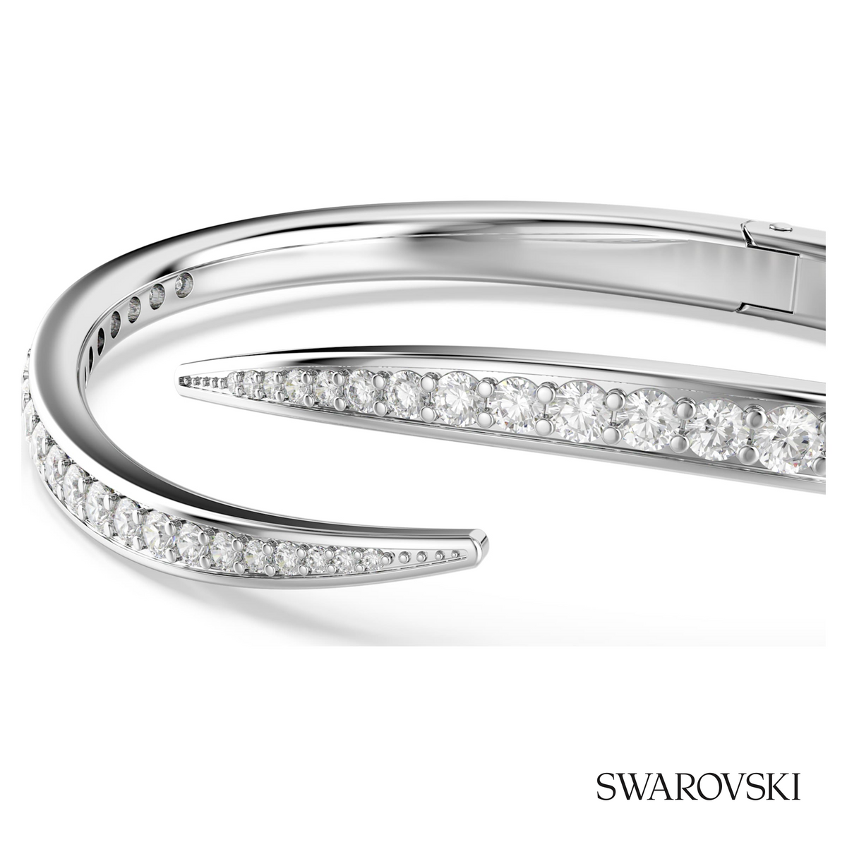 Vienna bangle, Round cut, Swan, White, Rhodium plated – item 5749200 – view 2