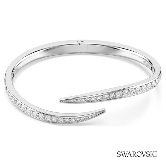 Vienna bangle, Round cut, Swan, White, Rhodium plated – item 5749200