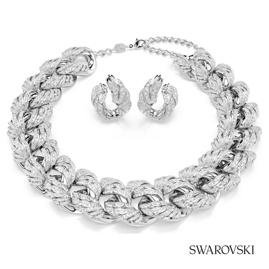 Vienna set, Set (2), Mixed cuts, White, Rhodium plated – item 5749219