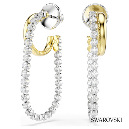 Hyperbola earrings, Round cut, White, Mixed metal finish – item 5749366