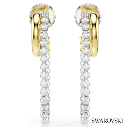 Hyperbola earrings, Round cut, White, Mixed metal finish – item 5749366 – view 2
