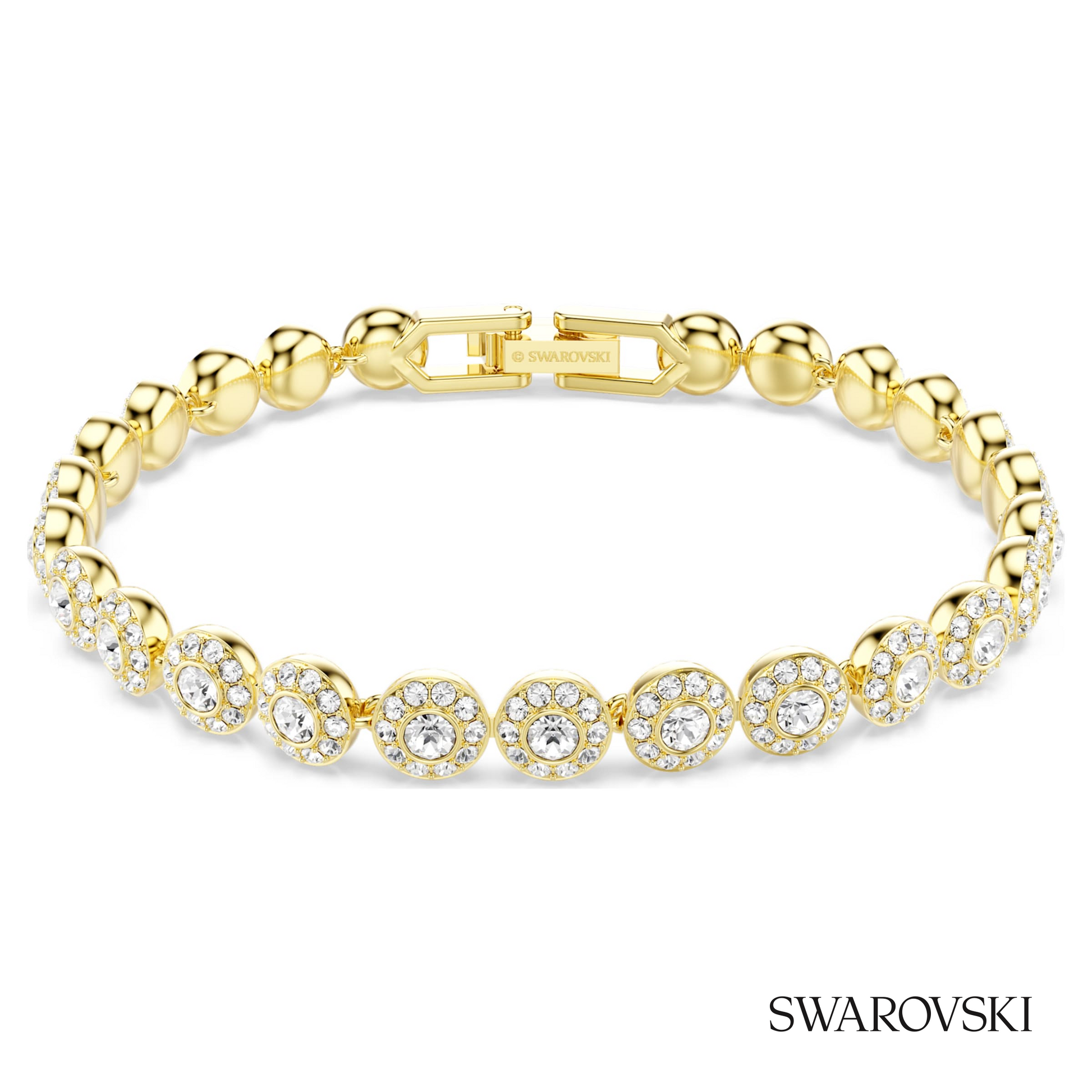 Swarovski Una Angelic bracelet, Round cut, White, 18K gold – item 5749386