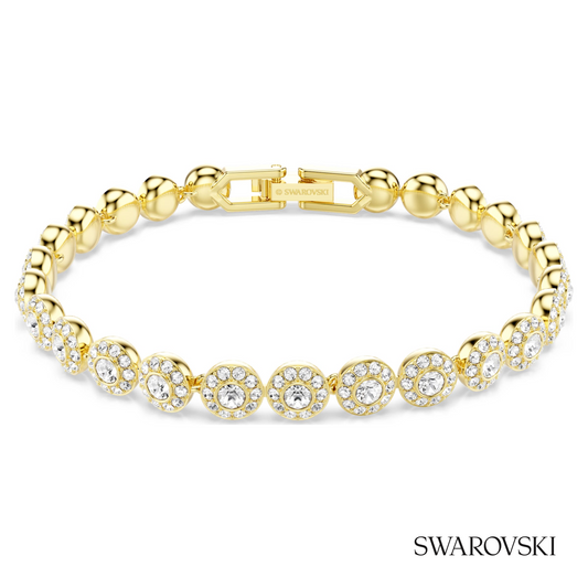 Swarovski Una Angelic bracelet, Round cut, White, 18K gold – item 5749386