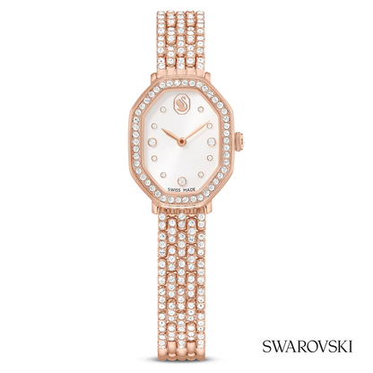 Dextera octagon watch, Swiss Made, Metal bracelet, Rose gold tone