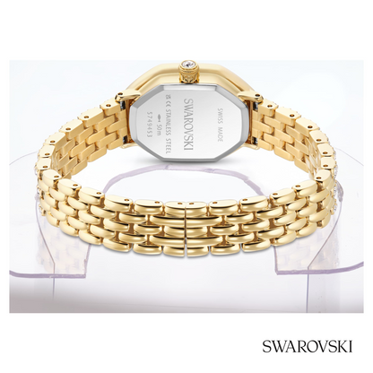 Dextera octagon watch, Swiss Made, Metal bracelet, Gold tone