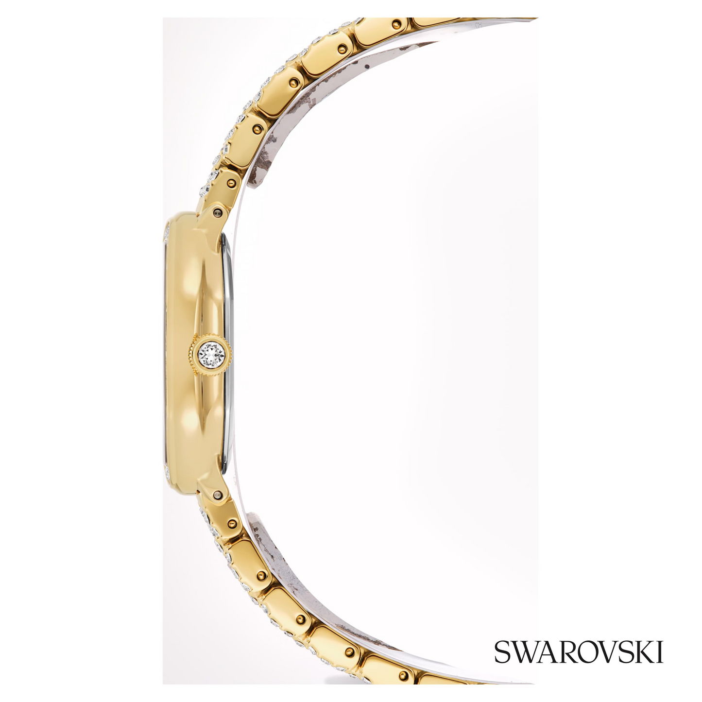 Dextera octagon watch, Swiss Made, Metal bracelet, Gold tone