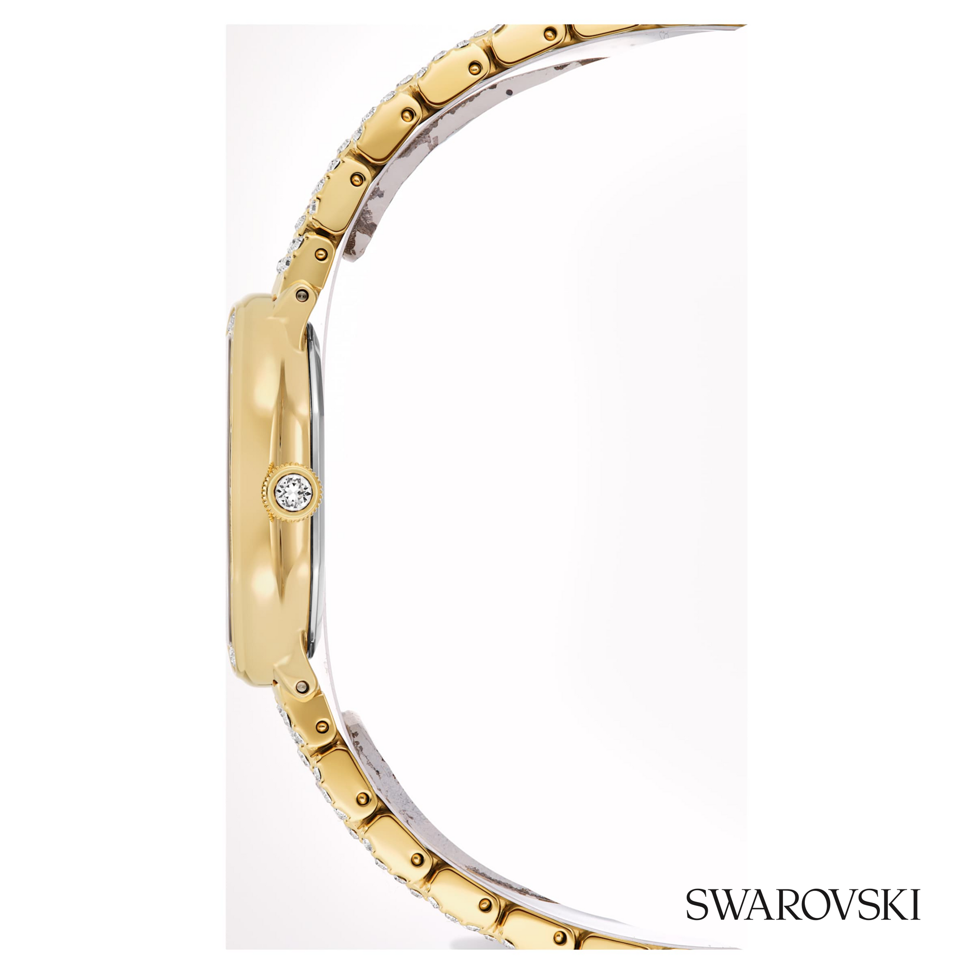 Dextera octagon watch, Swiss Made, Metal bracelet, Gold tone