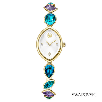 Gema watch, Crystal bracelet, Gold tone