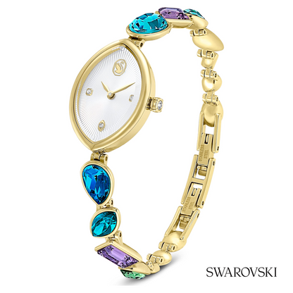Gema watch, Crystal bracelet, Gold tone