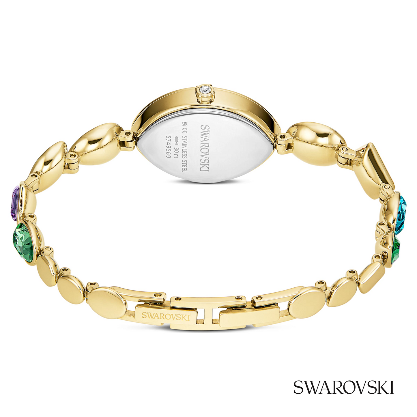 Gema watch, Crystal bracelet, Gold tone