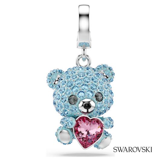 Idyllia charm, Mixed cuts, Teddy, Blue, Rhodium plated – item 5750253