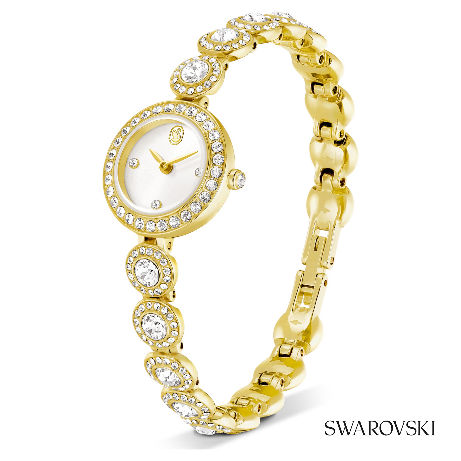 Una Angelic watch, Crystal bracelet, Gold tone