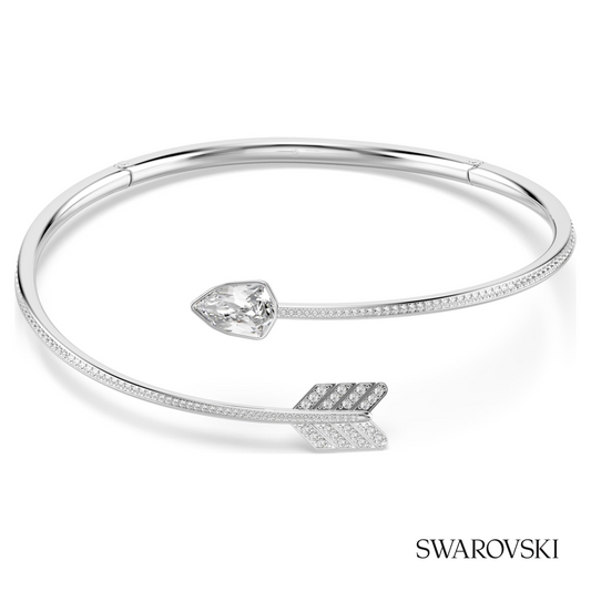 Idyllia choker, Mixed cuts, Arrow, White, Rhodium plated – item 5751430