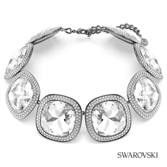 Una Angelic choker, Cushion cut, White, Ruthenium plated – item 5751551