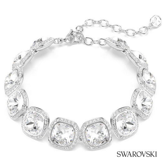 Una Angelic bracelet, Cushion cut, White, Rhodium plated – item 5751558