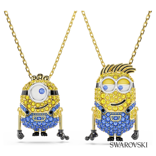 Minions James and Henry set, Pave, Multicolored, 18K gold finish – item 5751614