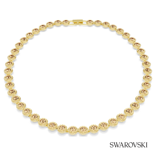Una Angelic necklace, Round cut, Caramel, 18K gold finish – item 5753339