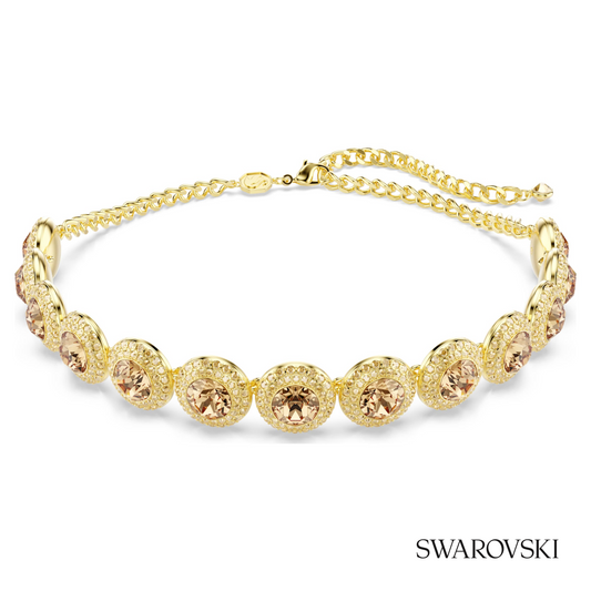 Una Angelic choker, Round cut, Caramel, 18K gold finish – item 5753340
