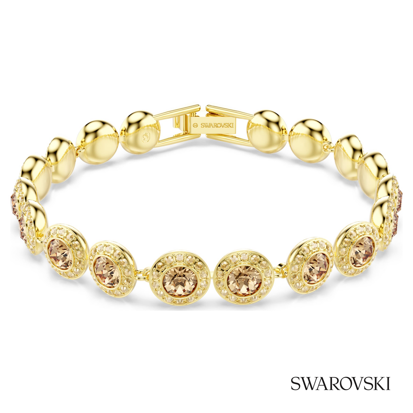 Swarovski Una Angelic bracelet, Round cut, Caramel, 18K – item 5753341