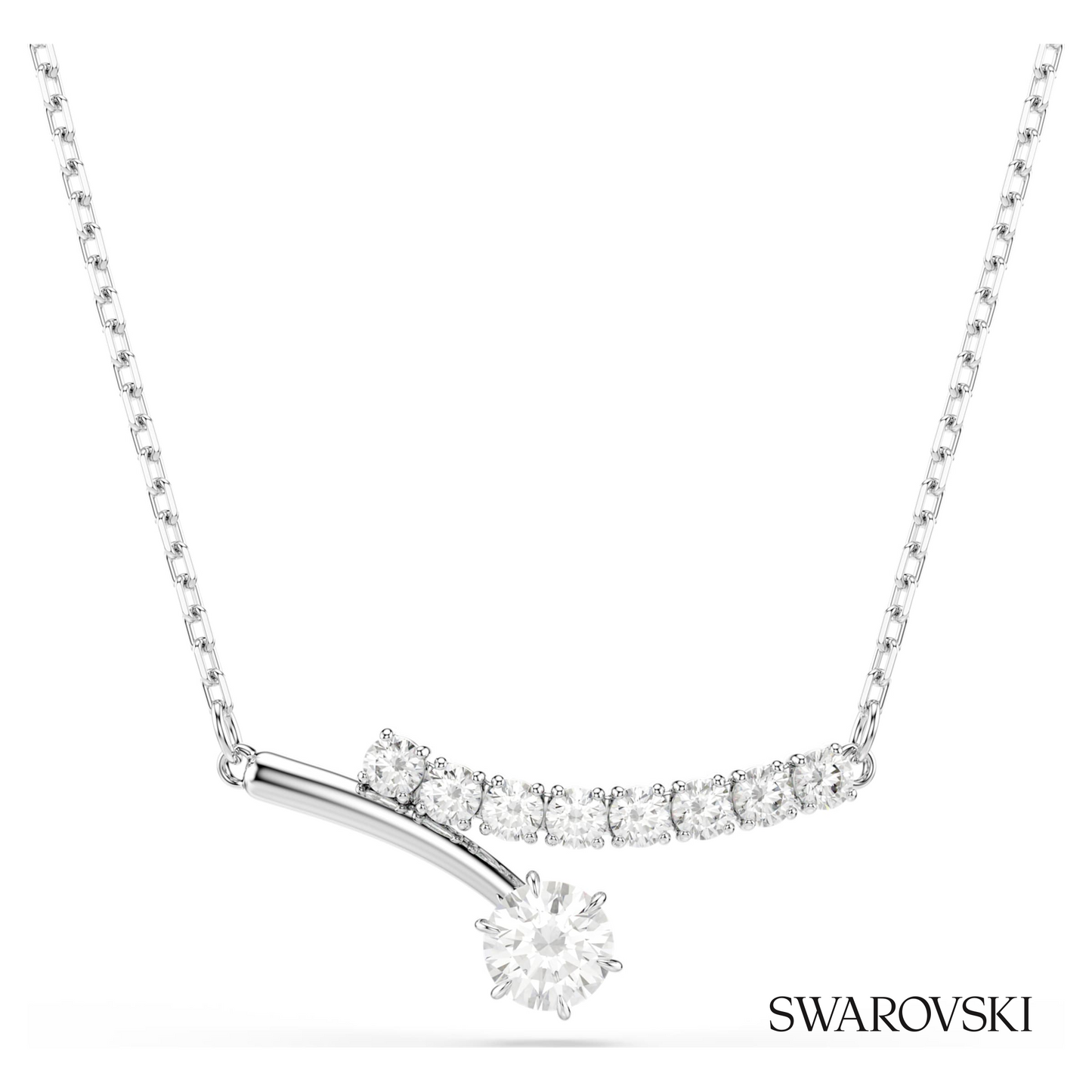 Swarovski Matrix necklace, Round cut, White, Rhodium plated – item 5753568