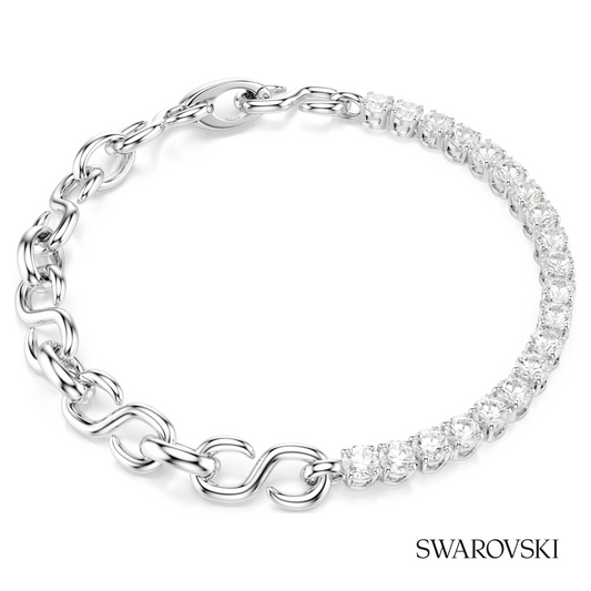 Swarovski Matrix bracelet, Round cut, White, Rhodium plated – item 5753926