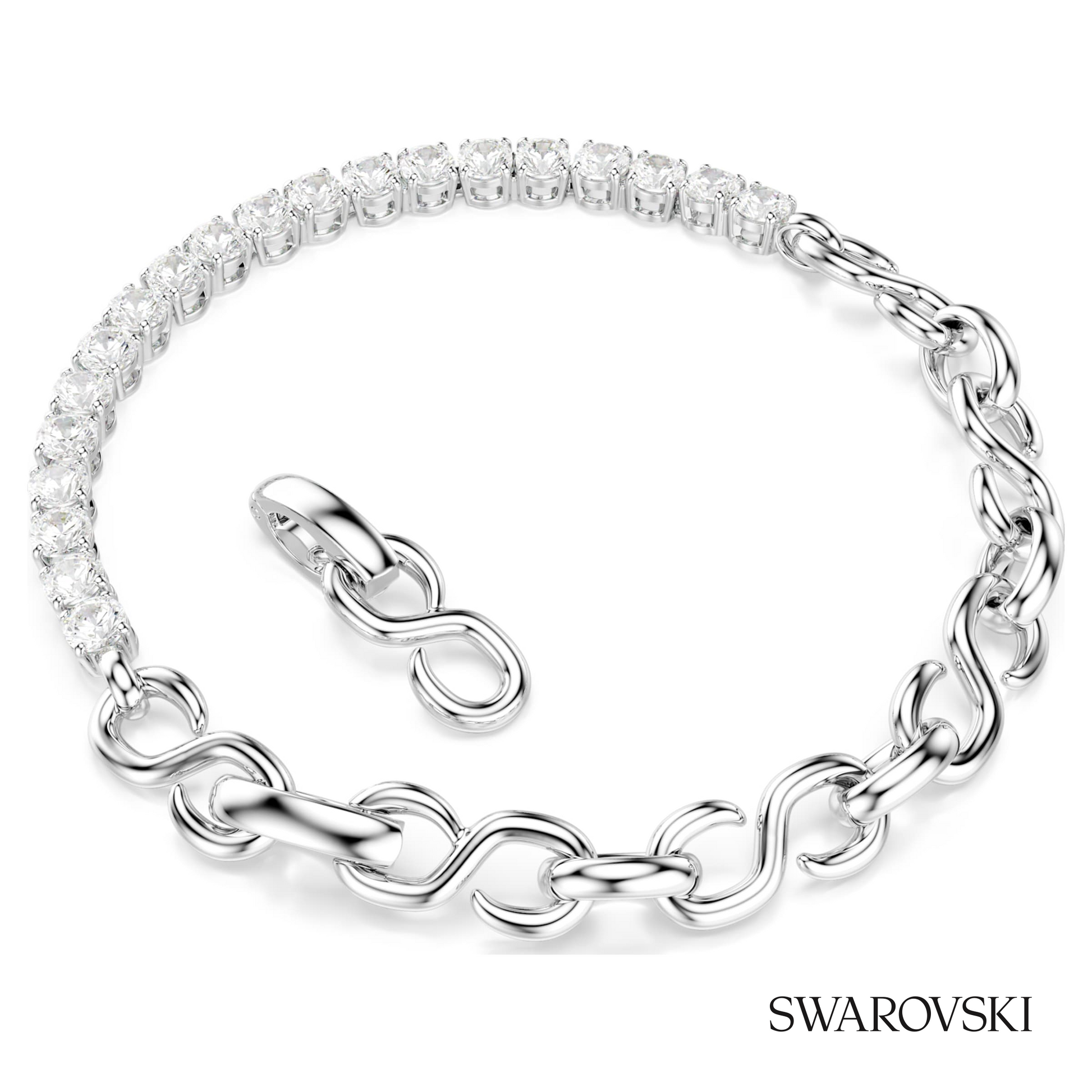 Swarovski Matrix bracelet, Round cut, White, Rhodium plated – item 5753926 image 4