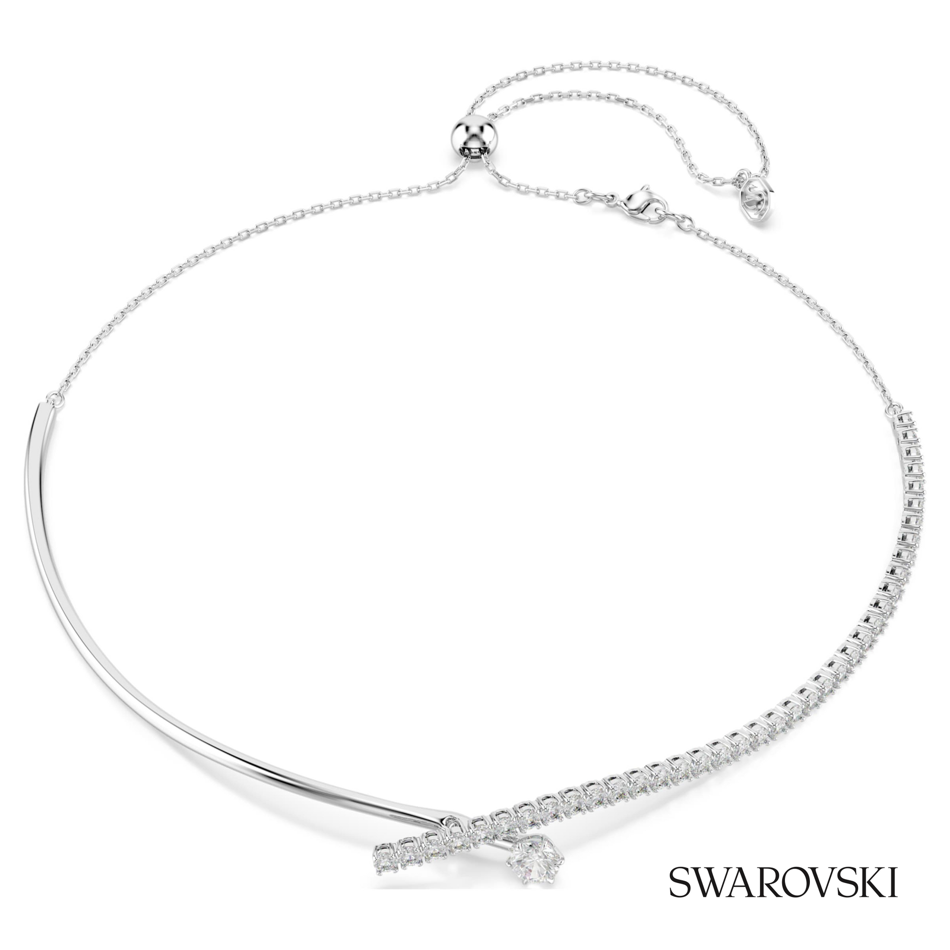 Swarovski Matrix necklace, Round cut, White, Rhodium plated – item 5754020