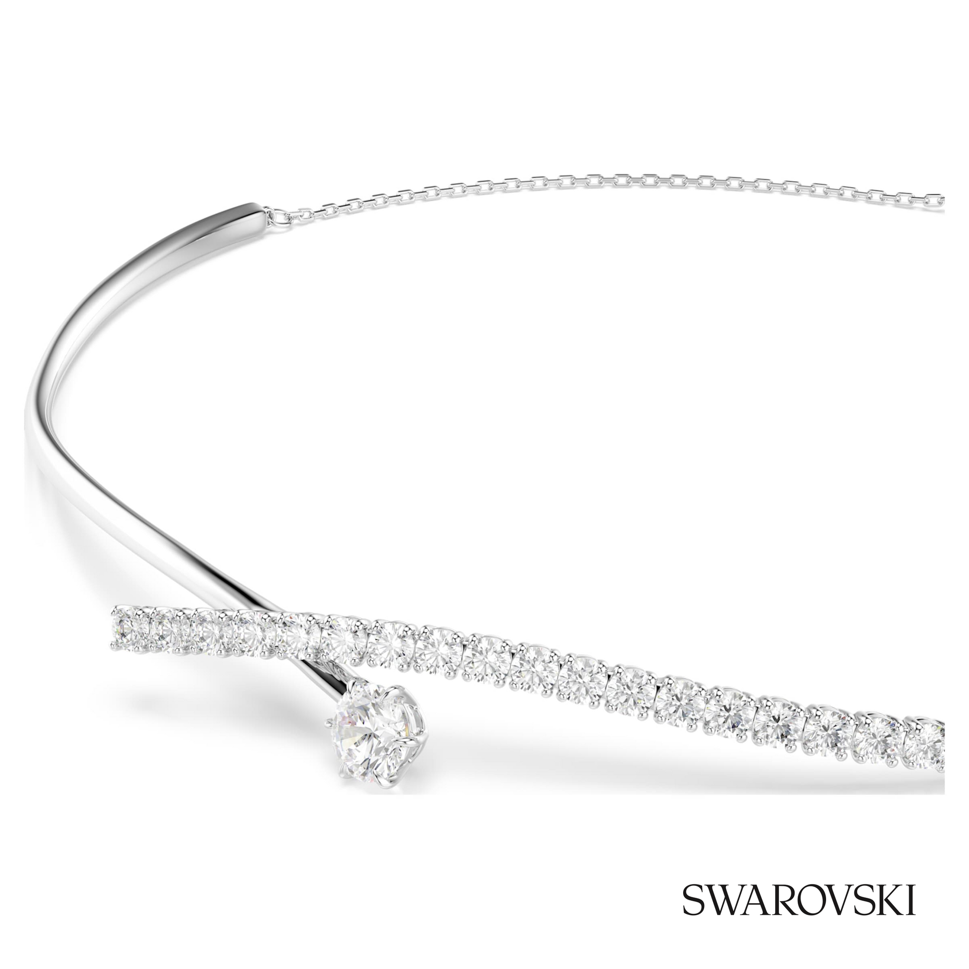 Swarovski Matrix necklace, Round cut, White, Rhodium plated – item 5754020 image 2
