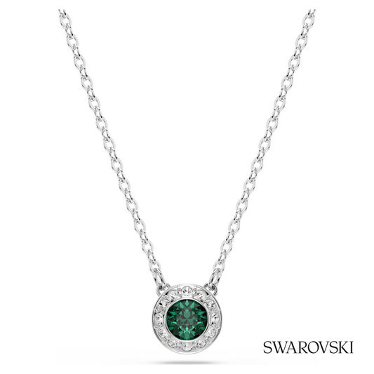 Swarovski Una Angelic pendant, Round cut, Green, Rhodium – item 5754229