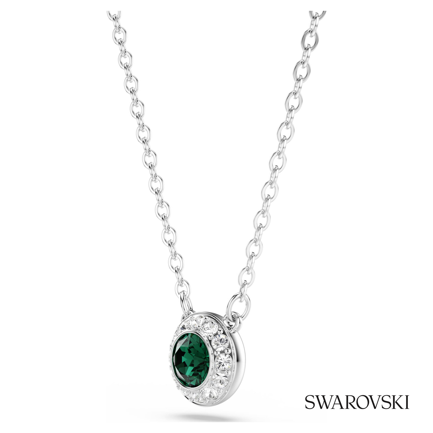 Swarovski Una Angelic pendant, Round cut, Green, Rhodium – item 5754229 image 3