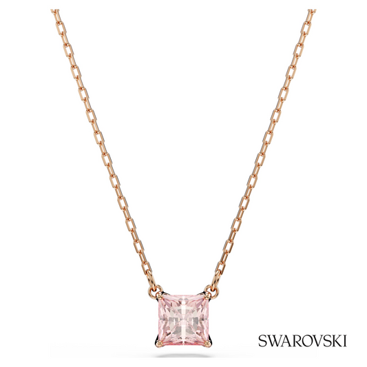 Stilla pendant, Square cut, Pink, 18K rose gold finish – item 5754233