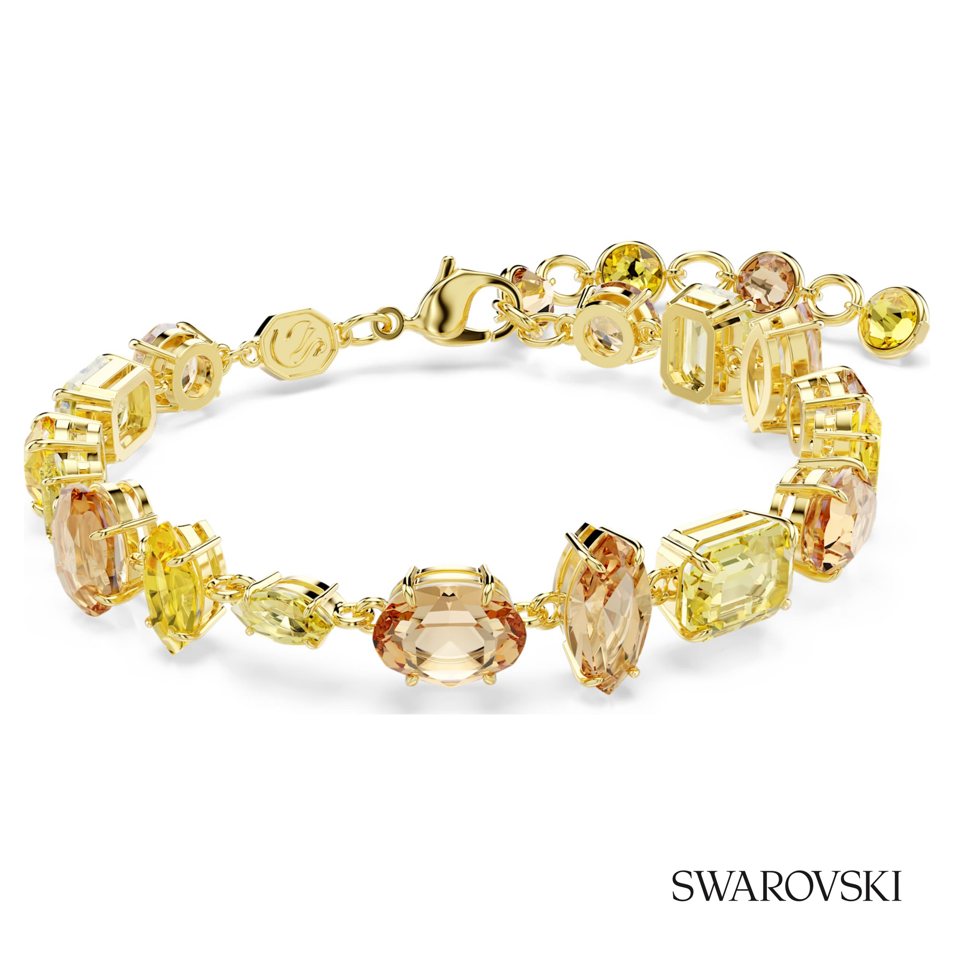 Swarovski Gema bracelet, Mixed cuts, Yellow, 18K gold – item 5754260
