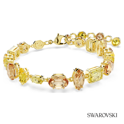 Swarovski Gema bracelet, Mixed cuts, Yellow, 18K gold – item 5754260
