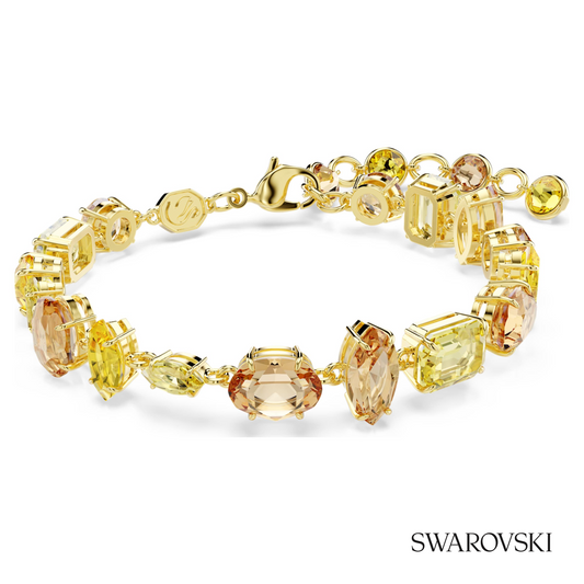 Swarovski Gema bracelet, Mixed cuts, Yellow, 18K gold – item 5754260
