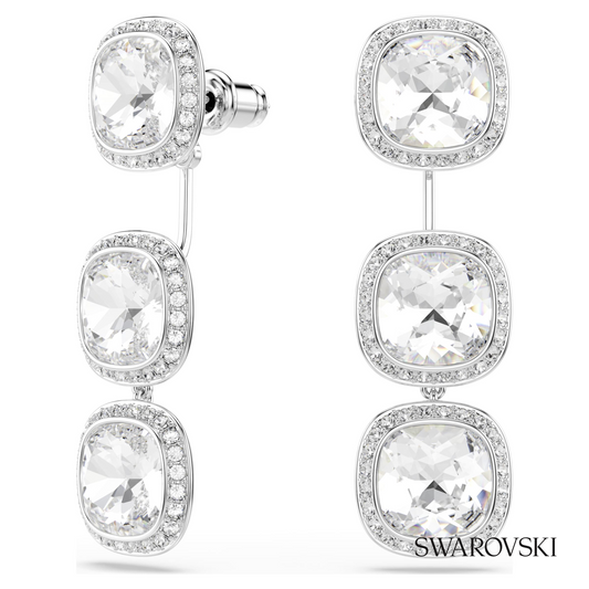 Una Angelic earrings, Cushion cut, White, Rhodium plated – item 5754342