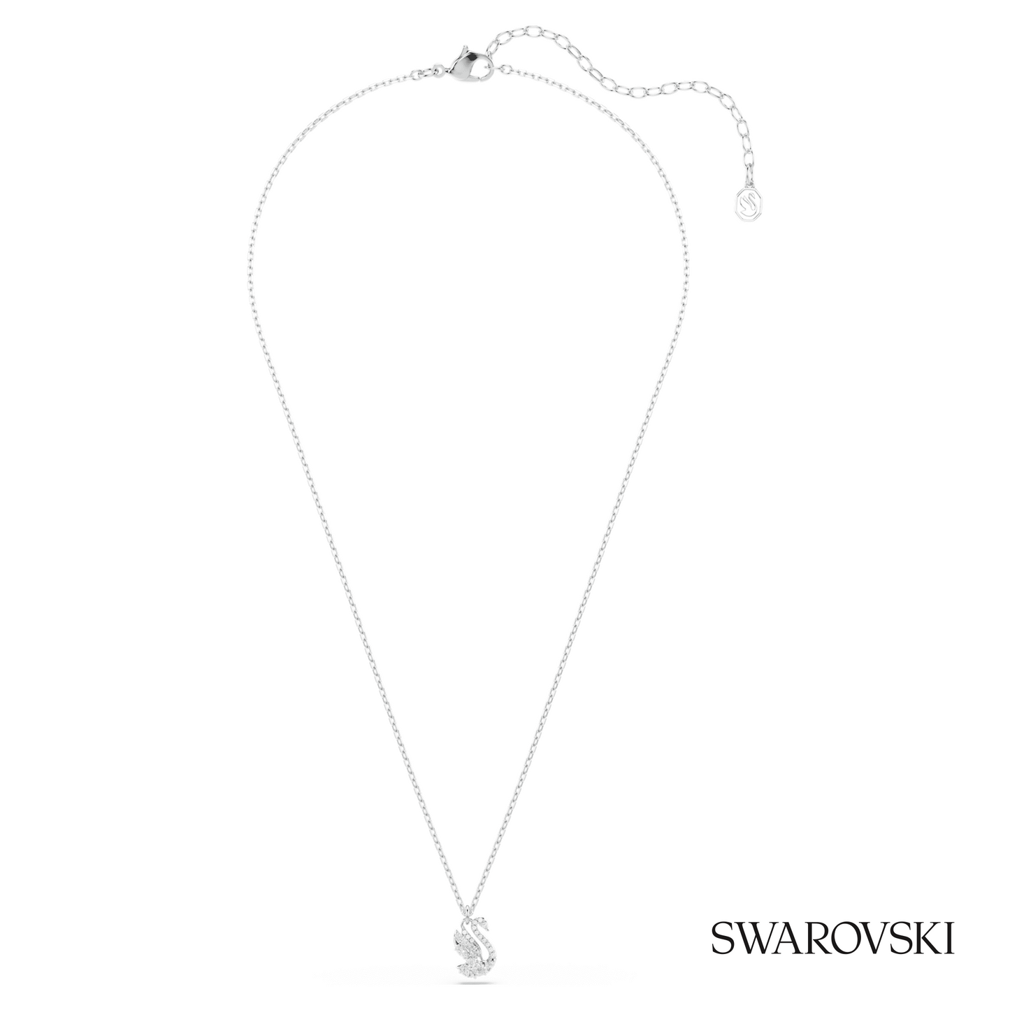 Swarovski Swan pendant, Mixed cuts, Swan, White, Rhodium – item 5754347 image 2