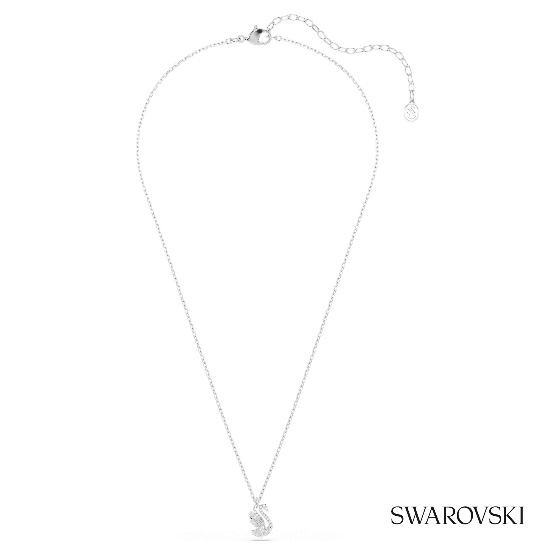 Swarovski Swan pendant, Mixed cuts, Swan, White, Rhodium – item 5754347 image 2