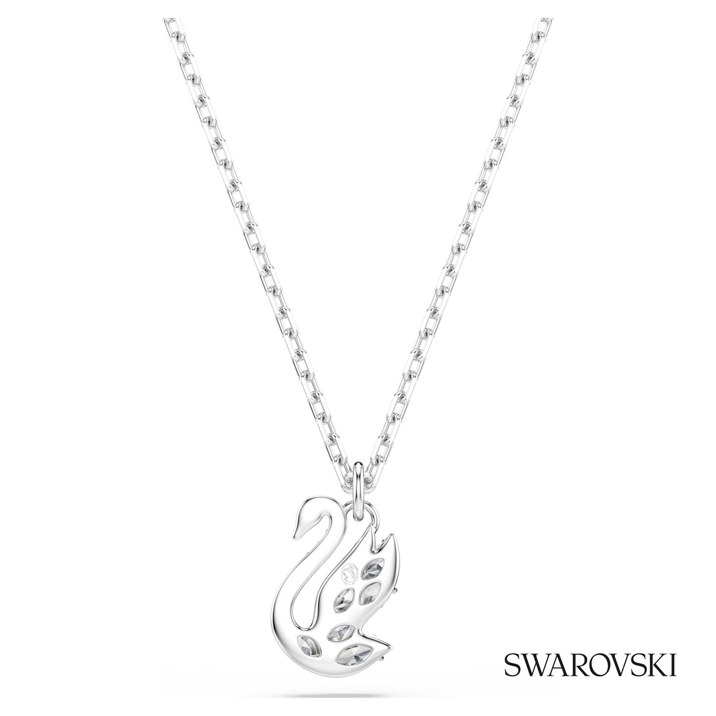 Swarovski Swan pendant, Mixed cuts, Swan, White, Rhodium – item 5754347 image 5